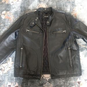 Size M Boys Faux Leather Moto Jacket